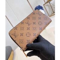 Louis Vuitton LV Unisex Zippy Wallet Monogram Reverse Coated Canvas Cowhide Leather (1)