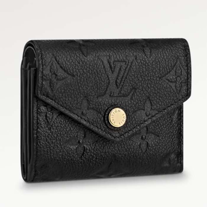 Louis Vuitton LV Unisex Zoe Wallet Monogram Empreinte Embossed Supple Grained Cowhide Leather Black Noir