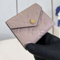 Louis Vuitton LV Unisex Zoe Wallet Monogram Empreinte Embossed Supple Grained Cowhide Leather Tourterelle Gray (1)