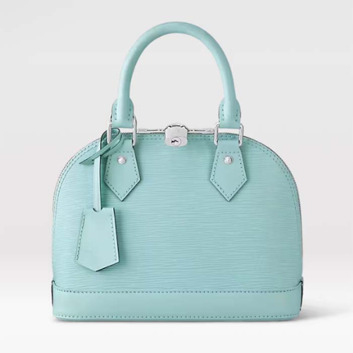 Louis Vuitton LV Women Alma BB Handbag Lagoon Turquoise Epi Grained Cowhide Leather