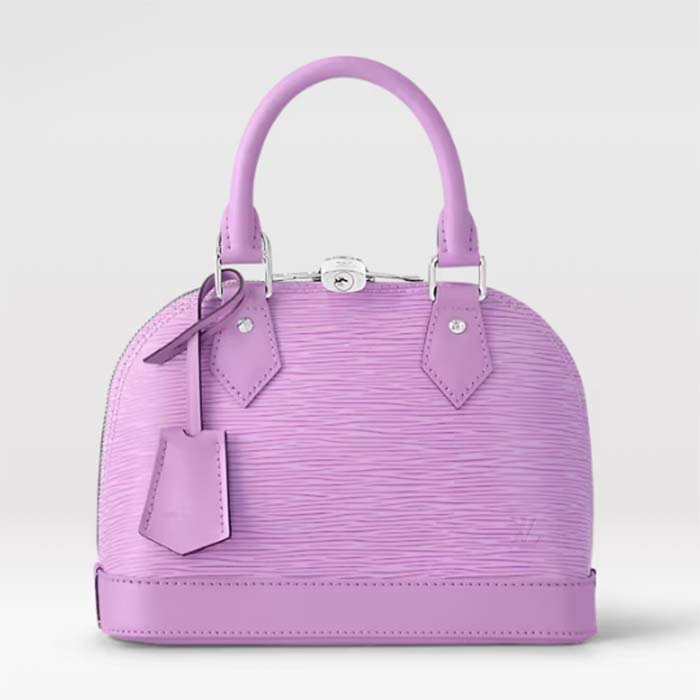 Louis Vuitton LV Women Alma BB Handbag Lilas Provence Lilac Epi Grained Cowhide Leather
