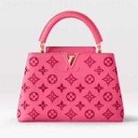 Louis Vuitton LV Women Capucines BB Handbag Pink Calfskin Leather Cowhide Lining (12)