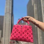 Louis Vuitton LV Women Capucines BB Handbag Pink Calfskin Leather Cowhide Lining - Image 6