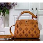 Louis Vuitton LV Women Capucines Mini Handbag Saffron Yellow Calfskin Leather Cowhide Lining - immagine 2