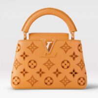 Louis Vuitton LV Women Capucines Mini Handbag Saffron Yellow Calfskin Leather Cowhide Lining (4)