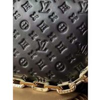 Louis Vuitton LV Women Coussin MM Handbag Black Monogram Embossed Puffy Lambskin (9)