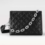 Louis Vuitton LV Women Coussin PM Handbag Black Lambskin Cowhide Leather