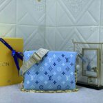 Louis Vuitton LV Women Coussin PM Handbag Blue Lambskin Silk Scarf Cowhide Leather - Image 2