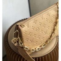 Louis Vuitton LV Women Coussin PM Handbag Camel Monogram Embossed Puffy Lambskin Calfskin Leather (8)