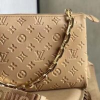 Louis Vuitton LV Women Coussin PM Handbag Camel Monogram Embossed Puffy Lambskin Calfskin Leather (8)