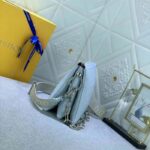 Louis Vuitton LV Women Coussin PM Handbag Ice Blue Lambskin Cowhide Leather Zip Closure - Image 4