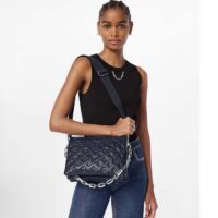 Louis Vuitton LV Women Coussin PM Handbag Marine Blue Monogram Embossed Puffy Lambskin Calfskin Leather (7)
