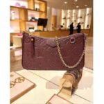 Louis Vuitton LV Women Easy Pouch Wine Red Monogram Empreinte Embossed Grained Cowhide Leather - immagine 2