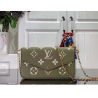 Louis Vuitton LV Women Félicie Pochette Light Khaki Cream Monogram Empreinte Embossed Grained Cowhide Leather (2)