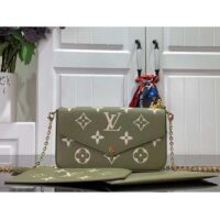 Louis Vuitton LV Women Félicie Pochette Light Khaki Cream Monogram Empreinte Embossed Grained Cowhide Leather (2)