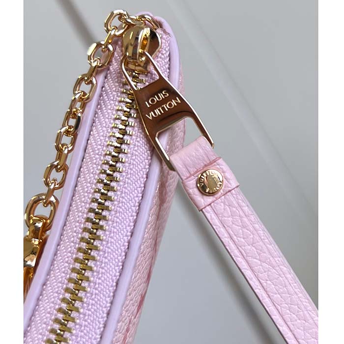 Louis Vuitton LV Women Key Pouch Pink Monogram Empreinte Embossed Supple Grained Cowhide Leather (6)