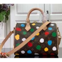 Louis Vuitton LV Women LV x YK Speedy Bandoulière 25 Monogram Coated Canvas 3D Painted Dots Print (13)