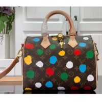 Louis Vuitton LV Women LV x YK Speedy Bandoulière 25 Monogram Coated Canvas 3D Painted Dots Print (13)