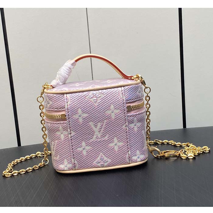 Louis Vuitton LV Women Micro Vanity Pink Monogram Coated Canvas Natural Cowhide-Leather (10)