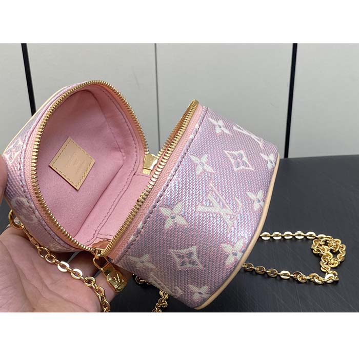 Louis Vuitton LV Women Micro Vanity Pink Monogram Coated Canvas Natural Cowhide-Leather (5)