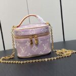 Louis Vuitton LV Women Micro Vanity Pink Monogram Coated Canvas Natural Cowhide-Leather - Image 2