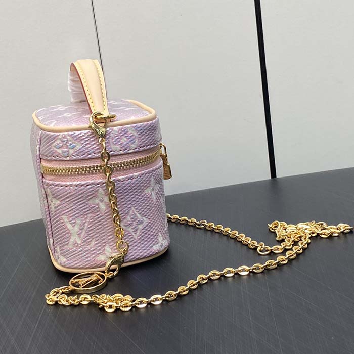 Louis Vuitton LV Women Micro Vanity Pink Monogram Coated Canvas Natural Cowhide-Leather (7)