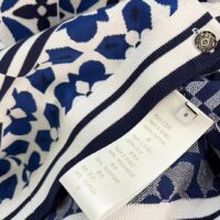 Louis Vuitton LV Women Monogram Flower Tile Jacquard Cropped Pullover Blue White Regular Fit