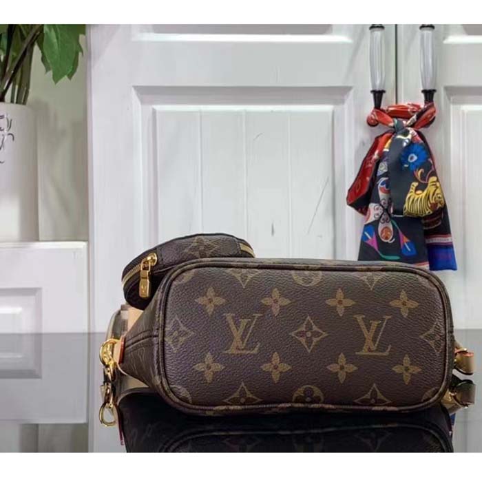 Louis Vuitton LV Women Neverfull BB Beige Monogram Coated Canvas Natural Cowhide Leather (2)