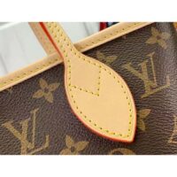 Louis Vuitton LV Women Neverfull BB Beige Monogram Coated Canvas Natural Cowhide Leather (12)