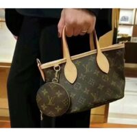 Louis Vuitton LV Women Neverfull BB Beige Monogram Coated Canvas Natural Cowhide Leather (12)