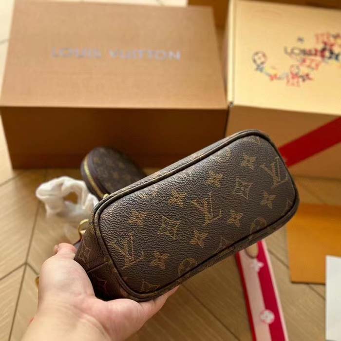 Louis Vuitton LV Women Neverfull BB Peony Pink Monogram Coated Canvas Natural Cowhide Leather (2)