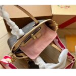 Louis Vuitton LV Women Neverfull BB Peony Pink Monogram Coated Canvas Natural Cowhide Leather - Image 8