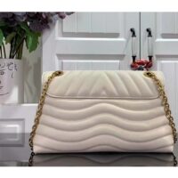 Louis Vuitton LV Women New Wave Chain Bag GM Ivory Quilted Smooth Calf Leather (6)