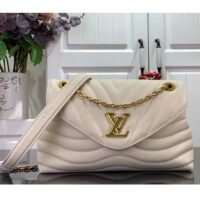Louis Vuitton LV Women New Wave Chain Bag GM Ivory Quilted Smooth Calf Leather (6)