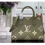 Louis Vuitton LV Women Onthego PM Light Khaki Cream Monogram Empreinte Embossed Grained Cowhide Leather - Image 2