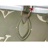 Louis Vuitton LV Women Onthego PM Light Khaki Cream Monogram Empreinte Embossed Grained Cowhide Leather (1)