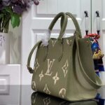 Louis Vuitton LV Women Onthego PM Light Khaki Cream Monogram Empreinte Embossed Grained Cowhide Leather - Image 4