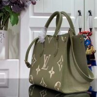 Louis Vuitton LV Women Onthego PM Light Khaki Cream Monogram Empreinte Embossed Grained Cowhide Leather (1)