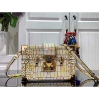 Louis Vuitton LV Women Petite Malle Handbag Royal Garden Soft Shine Alligator Leather (5)