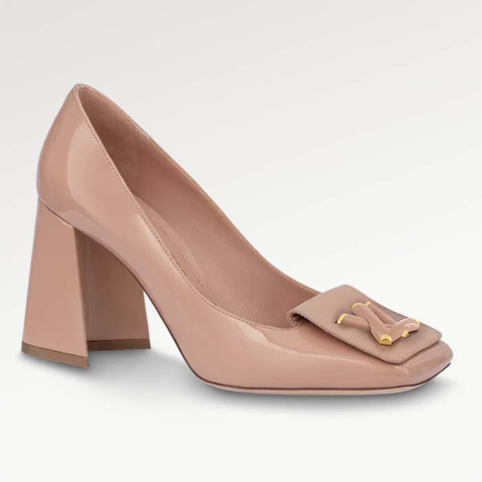 Louis Vuitton LV Women Shake Pump Nude Pink Patent Calf Leather Lambskin 8.5 CM Heel