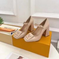 Louis Vuitton LV Women Shake Pump Nude Pink Patent Calf Leather Lambskin 8.5 CM Heel (2)