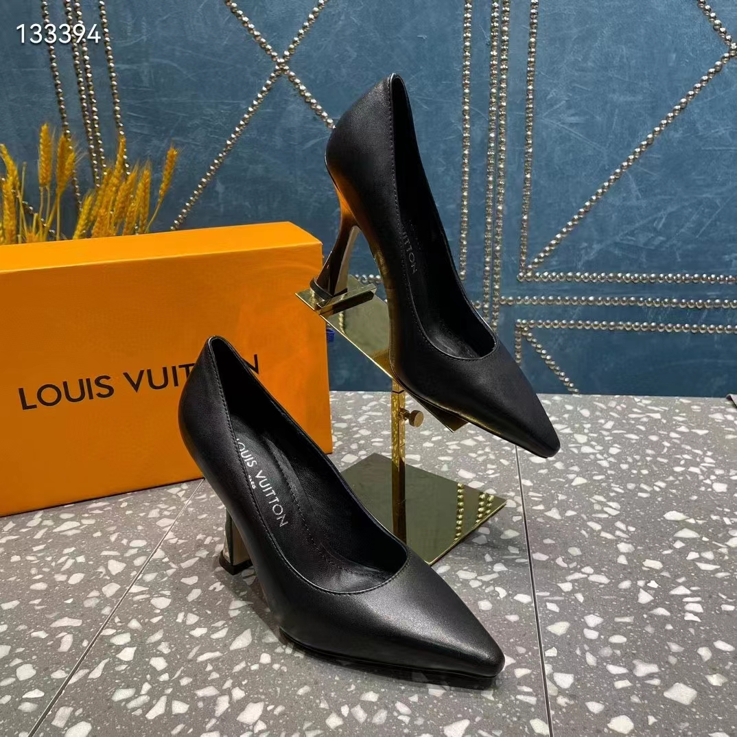 Louis Vuitton LV Women Sparkle Pump Black Lamb Leather Outsole 9.5 Cm Heel (11)