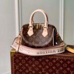 Louis Vuitton LV Women Speedy Bandoulière 20 Handbag Pink Orange Monogram Coated Canvas - immagine 2