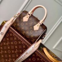 Louis Vuitton LV Women Speedy Bandoulière 20 Handbag Pink Orange Monogram Coated Canvas (1)