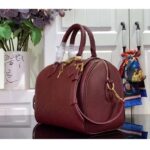 Louis Vuitton LV Women Speedy Bandoulière 25 Wine Red Monogram Empreinte Embossed Grained Cowhide Leather - Imagen 4