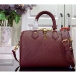 Louis Vuitton LV Women Speedy Bandoulière 25 Wine Red Monogram Empreinte Embossed Grained Cowhide Leather - Imagen 2