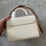 Louis Vuitton LV Women Twist MM Beige White Brown Grained Leather Cowhide – Bild 3