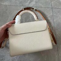 Louis Vuitton LV Women Twist MM Beige White Brown Grained Leather Cowhide (2)