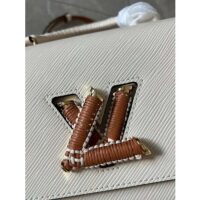 Louis Vuitton LV Women Twist MM Beige White Brown Grained Leather Cowhide (2)