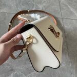 Louis Vuitton LV Women Twist MM Beige White Brown Grained Leather Cowhide – Bild 4